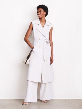 LOFT Versa Crepe Drape Trench Vest
